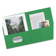 Avery 40 Sheet Capacity 11 in. x 8.5 in. Two-Pocket Folder - Green (25/Box)