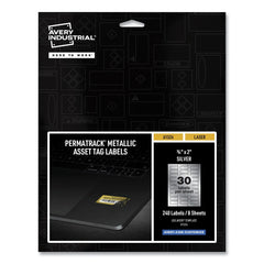 Avery PermaTrack 0.75 in. x 2 in. Laser Printers Asset Tag Labels - Metallic Silver (240/Pack)