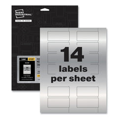 Avery PermaTrack 1.25 in. x 2.75 in. Laser Printers Asset Tag Labels - Metallic Silver (112/Pack)