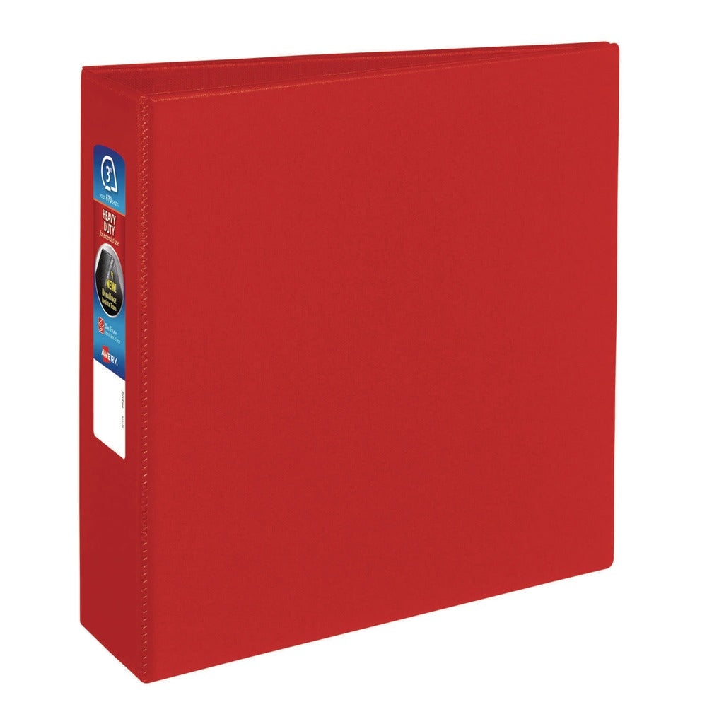 Avery 3 Locking One Touch EZD Rings 3 in. Capacity 11 in. x 8.5 in. Heavy-Duty Non-View Binder with DuraHinge - Red