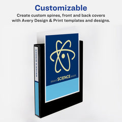 Avery 3 One Touch EZD Rings 1 in. Capacity 11 in. x 8.5 in. Heavy-Duty View Binder with DuraHinge - Navy Blue (12/Carton)