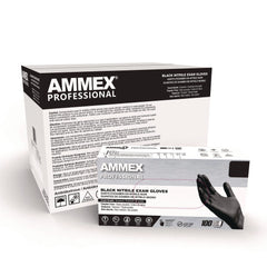 Ammex 9.5 in. Long 3 mil Powder-Free Nitrile Exam Gloves - X-Large/Black (1000/Carton)