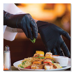 Ammex BX346100 9.5 in. Long 3 mil Powder-Free Industrial Nitrile Gloves - Large/Black (1000/Carton)