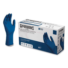 Ammex 11.6 in. Long 13 mil Powder-Free Latex Exam Gloves - Large/Blue (500/Carton)