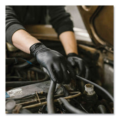 Ammex 9.5 in. Long 5 mil (Palm)/6 mil (Fingers) Industrial Nitrile Gloves - Small/Black (1000/Carton)