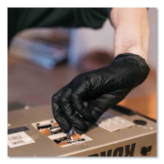 Ammex 9.5 in. Long 5 mil (Palm)/6 mil (Fingers) Industrial Nitrile Gloves - Small/Black (1000/Carton)