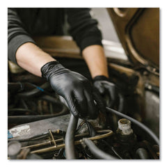 Ammex 9.5 in. Long 5 mil Powder-Free Industrial Nitrile Gloves - Medium/Black (1000/Carton)