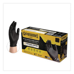 Ammex 6 mil Powder-Free Nitrile Exam Gloves - Small, Black (1000/Carton)