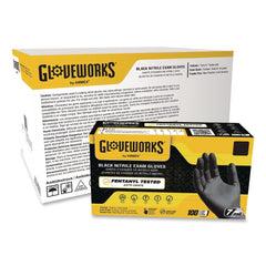 Ammex 6 mil Powder-Free Nitrile Exam Gloves - 2X-Large, Black (1000/Carton)