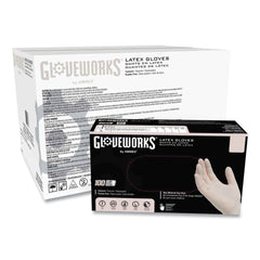 Ammex 4 mil Powder-Free Latex Disposable Gloves - Large, Ivory (1000/Carton)