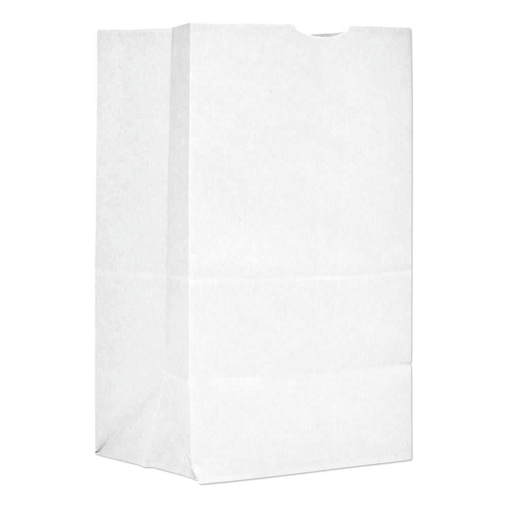 Paper Bags & Sacks 8.13 in. x 5.88 in. x 12.5 in. #20 Squat Size Grocery Paper Bags - White (1000/Bundle)