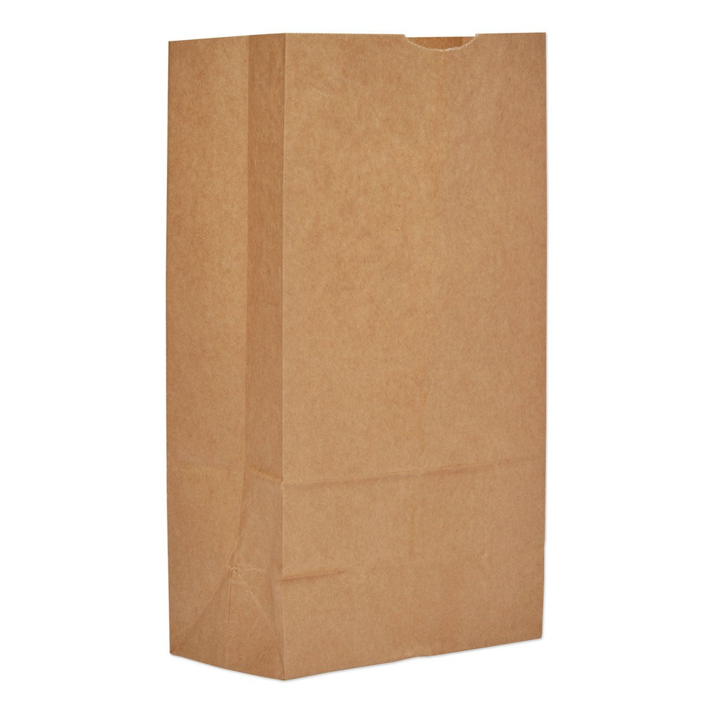 Ross & Wallace Paper Products 7 in. x 4.38 in. x 13.75 in. #12 Size Extra-Heavy-Duty Grocery Paper Bags - Kraft (500/Bundle)