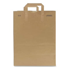 Ross & Wallace Paper Products 12 in. x 7 in. x 17 in. 30 lbs. Capacity 1/6 BBL Attached Handle Grocery Paper Bags - Kraft (300/Bundle)
