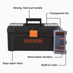 Black & Decker 10-Compartment 16 in. Toolbox and Organizer