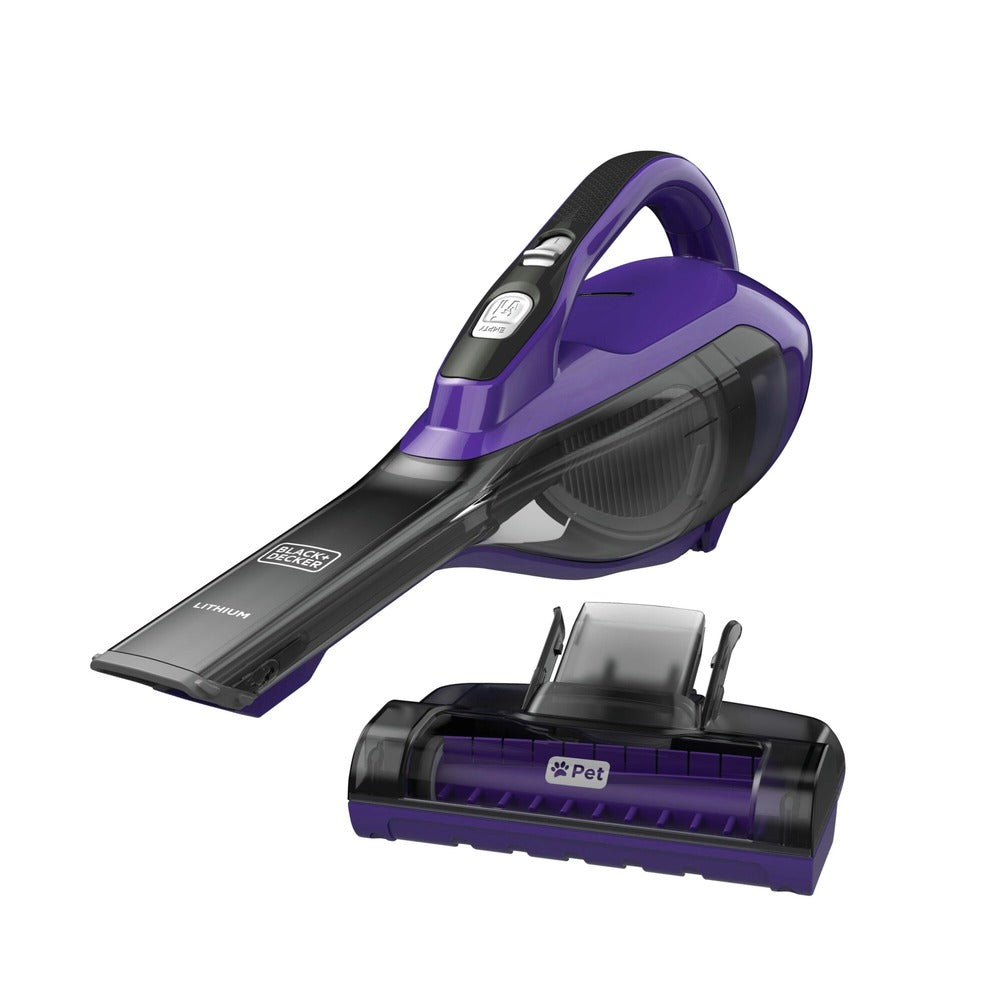 Black & Decker 10.8V dustbuster furbuster AdvanceClean Cordless Pet Handheld Vacuum - Purple