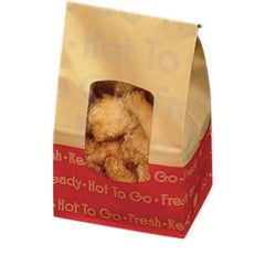 Bagcraft BGC 300609 EcoCraft ToGo 6.13 in. x 4 in. x 12.38 in. 8 lbs. Capacity Hot ToGo Labeling Grease-Resistant Deli Window Bag (500/Carton)