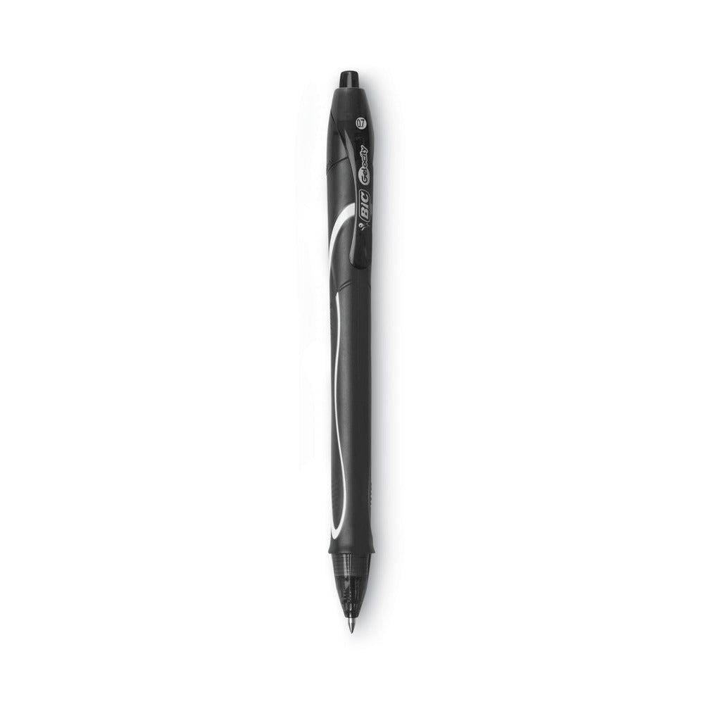 BIC Medium 0.7 mm Gel-ocity Quick Dry Retractable Gel Pen - Black Ink, Black Barrel (1-Dozen)