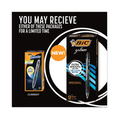 BIC Gel-ocity 0.7 mm Medium Gel Pen - Black Ink/Translucent Black Barrel (1-Dozen)
