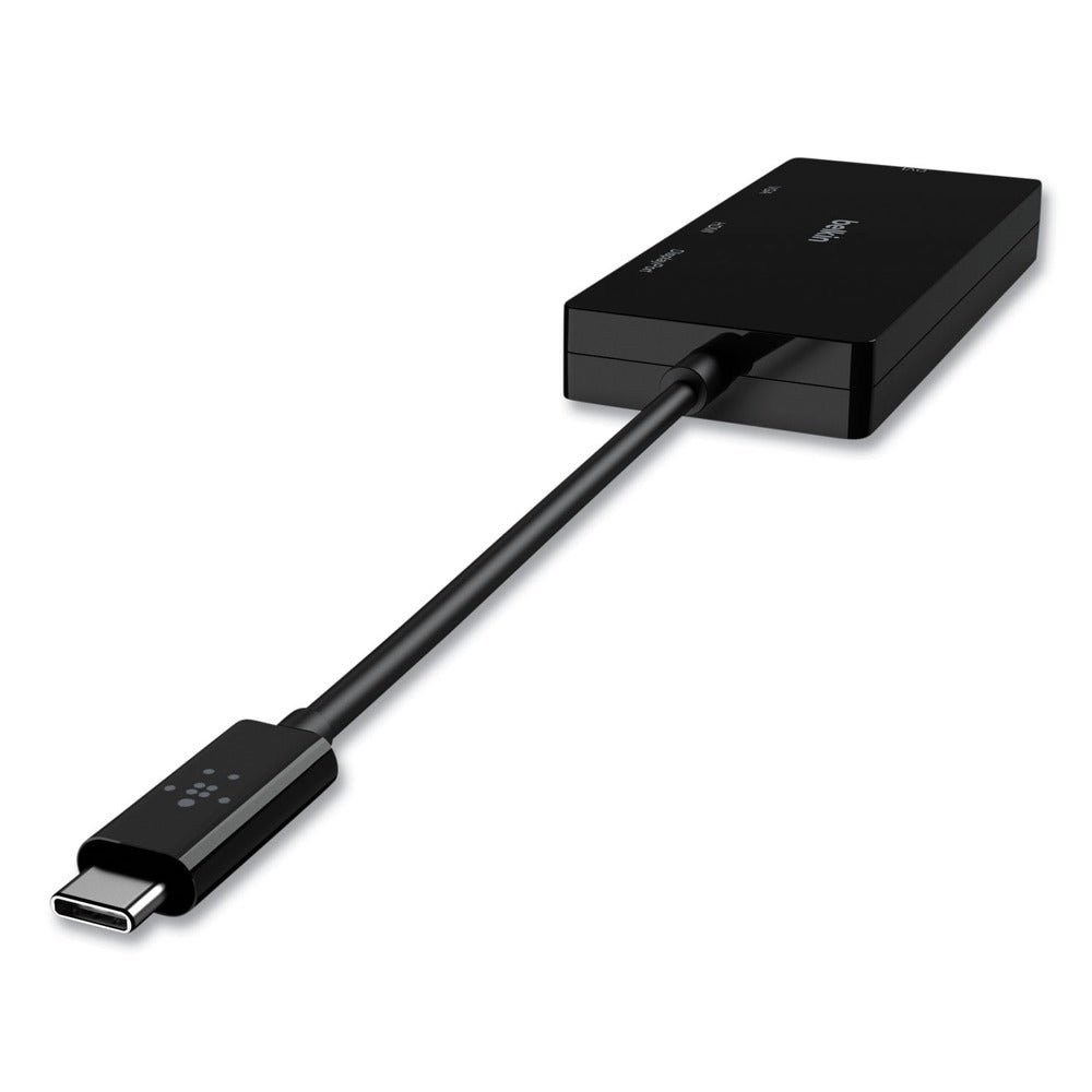 Belkin DisplayPort/DVI/HDMI/USB-C/VGA 4.33 in. USB-C Video Adapter - Black