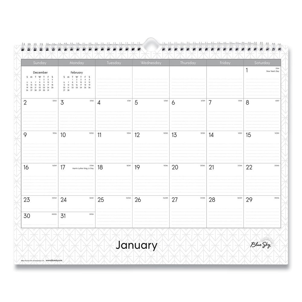 Blue Sky 15 in. x 12 in. 12-Month (Jan-Dec 2026) Enterprise Wall Calendar - White/Gray Sheets