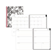 Blue Sky 11 in. x 8.5 in. 12-Month (Jul 2025-Jun 2026) Analeis Create-Your-Own Cover Weekly/Monthly Planner - White/Black/Coral