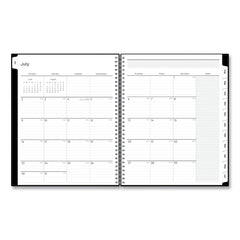 Blue Sky 11 in. x 8.5 in. (July 2025 to June 2026) Teacher's Solid Black Weekly/Monthly Lesson Planner - Black Cover