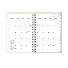 Blue Sky 8 in. x 5 in. 12-Month (Jul 2025-Jun 2026) Day Designer Secret Garden Mint Weekly/Monthly Notes Planner