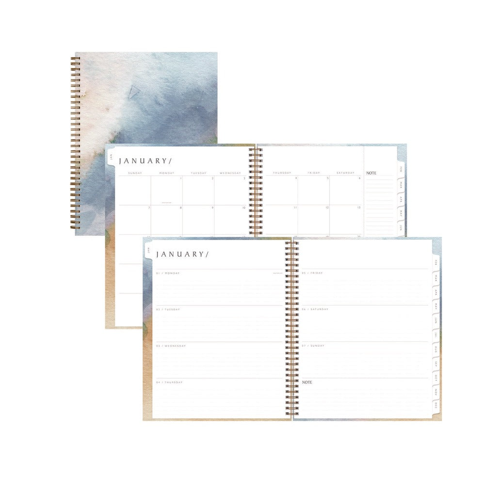Blue Sky 11 in. x 8.5 in. 12-Month (Jan-Dec 2026) One Tree Planted Andreo Weekly/Monthly Planner - Blue/Sand/Green Cover