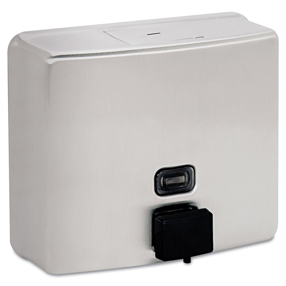Bobrick ConturaSeries 7 in. x 3.31 in. x 6.13 in. 40 oz. Surface-Mounted Liquid Soap Dispenser - Stainless Steel Satin