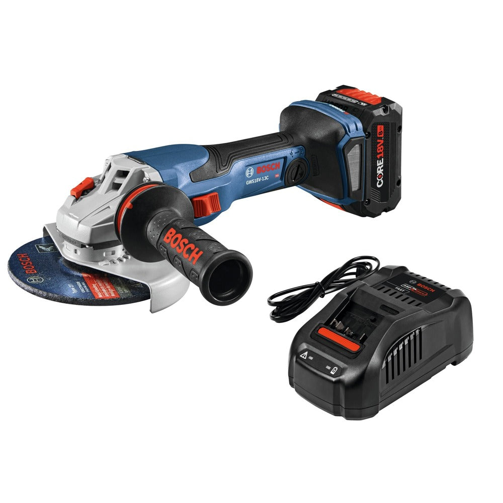 Factory Reconditioned Bosch 18V PROFACTOR Brushless Connected-Ready Lithium-Ion 5 in. - 6 in. Cordless Angle Grinder Kit with Slide Switch (8 Ah)