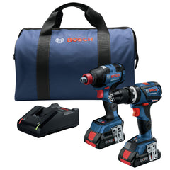 Factory Reconditioned Bosch 18V Brushless Lithium-Ion Freak 1/4 in. and 1/2 in. Cordless 2-in-1 Bit/Socket Impact Driver and 1/2 in. Hammer Drill Driver Combo Kit (2 Ah)