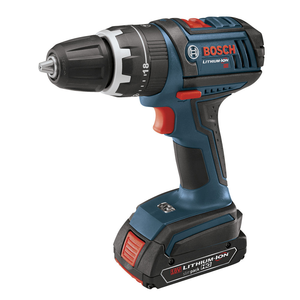 Factory Reconditioned Bosch 18V Lithium-Ion Compact Tough 1/2 in. Cordless Hammer Drill Driver Kit (4 Ah)
