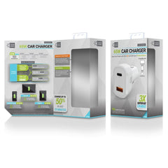 ByTech 60 Watts Two 3 A Ports PD Car Charger - White