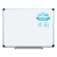 MasterVision 36 in. x 48 in. Porcelain Value Dry Erase Board - White Surface/Satin Aluminum Frame