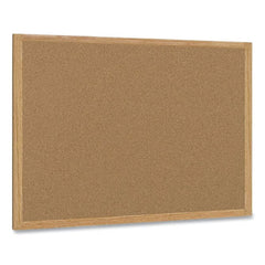 MasterVision 72 in. x 48 in. Oak Wood Frame Earth Cork Board - Tan Surface