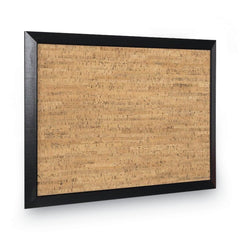 MasterVision 24 in. x 18 in. Natural Cork Bulletin Board - Tan Surface/Black Wood Frame