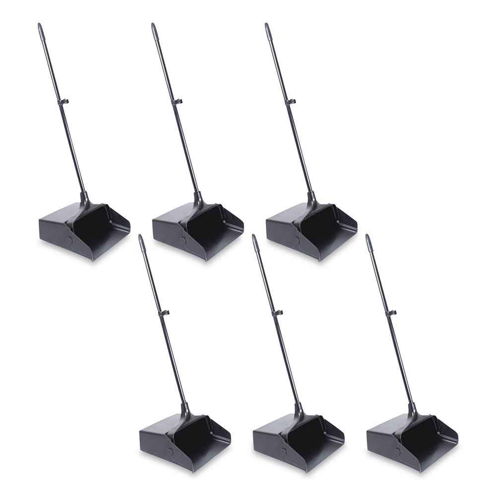 Boardwalk 34 in. Plastic/Aluminum Handle 11-3/4 in. Wide Lobby Dust Pan - Black/Silver