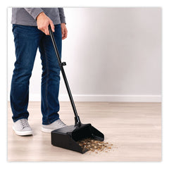 Boardwalk 34 in. Plastic/Aluminum Handle 11-3/4 in. Wide Lobby Dust Pan - Black/Silver