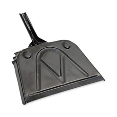 Boardwalk 12 in. x 14 in. 20-Gauge Steel Dust Pan with 5 in. Handle - Black (12/Carton)