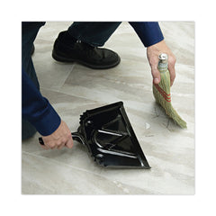 Boardwalk 12 in. x 14 in. 20-Gauge Steel Dust Pan with 5 in. Handle - Black (12/Carton)