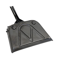 Boardwalk 12 in. Wide Metal Dust Pan with 2 in. Handle - Black