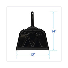 Boardwalk 12 in. Wide Metal Dust Pan with 2 in. Handle - Black