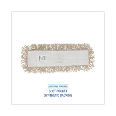 Boardwalk 18 in. x 3 in. Cotton Dust Mop Head - White