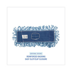 Boardwalk 18 in. x 5 in. Cotton/Synthetic Looped-End Mop Head - Blue