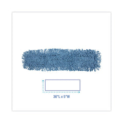 Boardwalk BWK1136 36 in. x 5 in. Looped-End Cotton/ Synthetic Blend Dust Mop Head - Blue