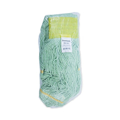 Boardwalk EcoMop Recycled Fiber Looped-End Mop Heads - Large, Green (12/Carton)