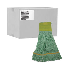 Boardwalk BWK1200MCT EcoMop 12/Carton Recycled Fibers, Looped-End Mop Head - Medium, Green