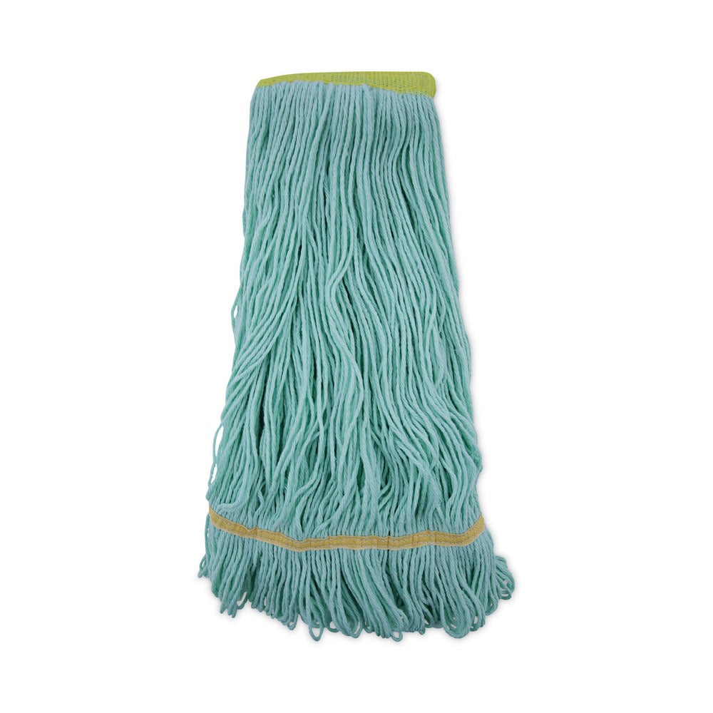 Boardwalk BWK1200XLCT Ecomop Looped-End Recycled Fibers Mop Head - Extra Large, Green (12/Carton)
