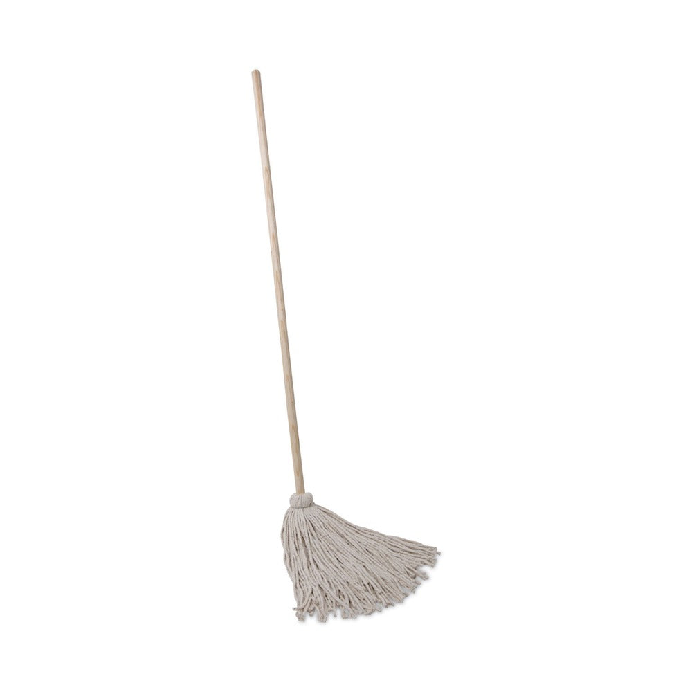 Boardwalk 24 oz. Cotton Fiber Head Deck Mop with 54 in. Wooden Handle (6/Pack)