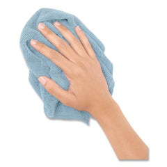 Boardwalk BWK12BLUCLOTH 12 in. x 12 in. Microfiber Cleaning Cloths - Blue (12/Pack)